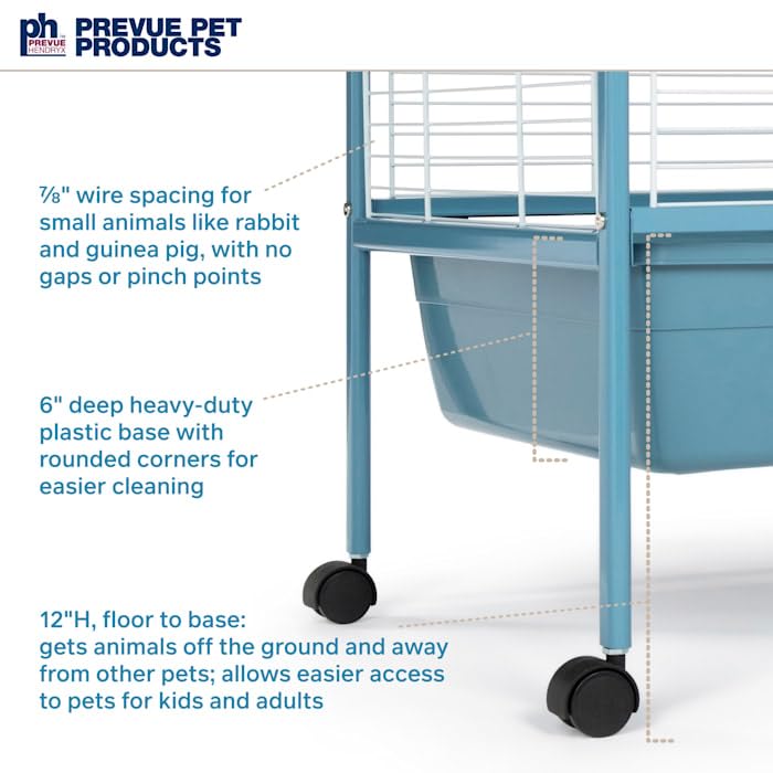 Image of Prevue Pet Products Small Animal Home with Rolling Stand - Blue