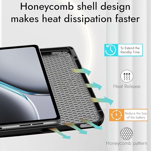 Image of TGK Trifold Cover for OnePlus Pad 2 12.1 inch Tablet Case with Pencil Holder (Black)