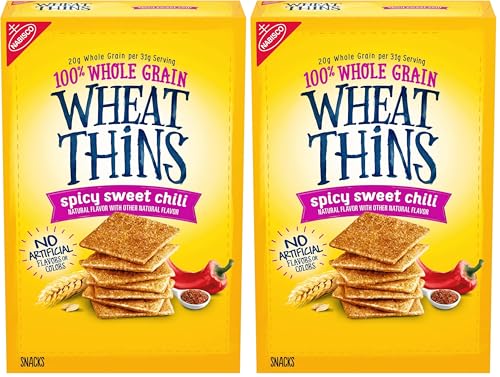 Wheat Thins Spicy Sweet Chili Snacks, Whole Grain Wheat Crackers, Snack Crackers, 8.5 oz (Pack of 2)