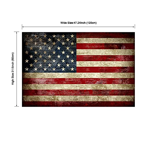 Image of Pyradecor Extra Large Old Vintage American Flag Canvas Prints Wall Art Pictures Paintings for Living Room Office Home Decorations Modern Abstract Landscape Artwork 32 inch x 48 inch