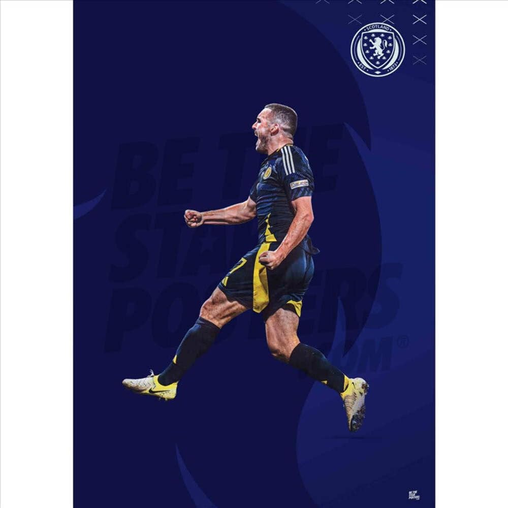 Scotland John McGinn 24/25 Action Poster Framed A3