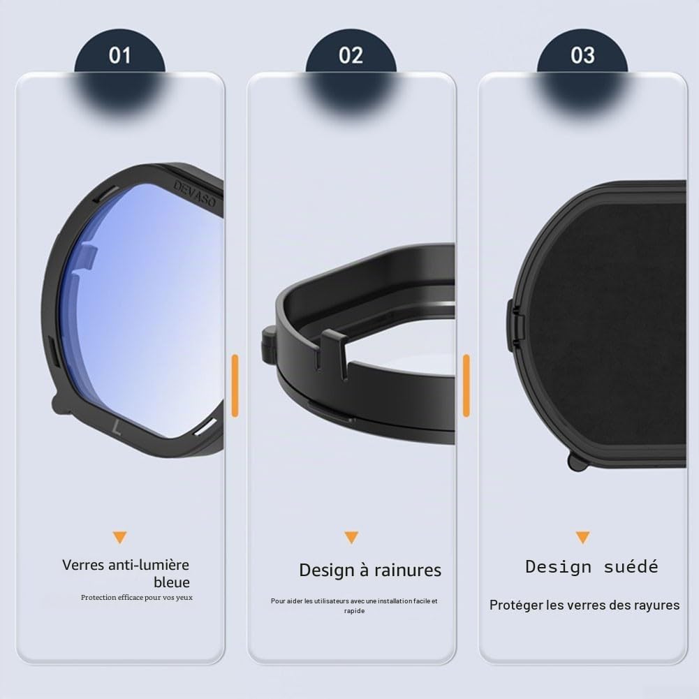 Lentilles VR pour PS VR2 avec cadre de protection magnétique anti-lumière bleue pour PlayStation VR 2 Démontage rapide Ajustement personnalisé