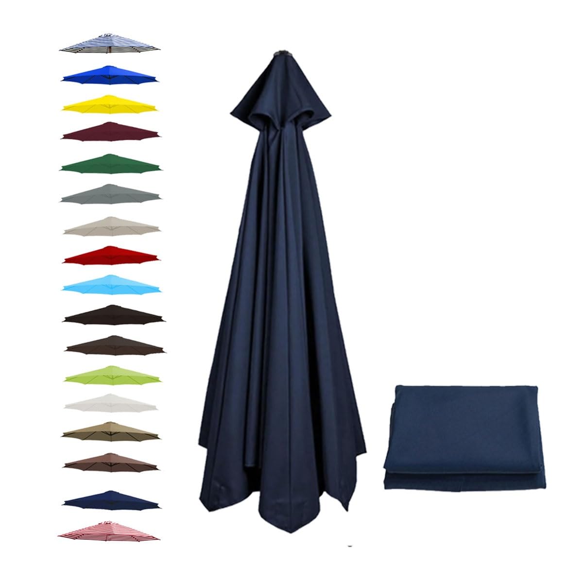 BEEGMA Replacement Parasol Canopy 2.0m 2.50m 2.70m 3.0m Canopy Replacement Top 6 Arms Patio Garden Beach Umbrella Canopy Cover(Color:Navy blue,Size:2.70m/9FT)
