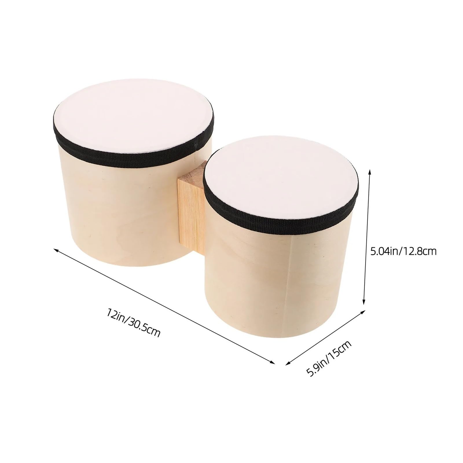 Bongos 1 Juego de batería Bongos madera, instrumento percusión manual doble superficie 5 pulgadas y 6 for principiantes, educación musical, práctica baile
