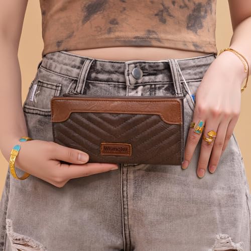 Image of Montana West Wrangler Wallet Women Slim Bifold Wallet Women Minimalist Wallets, Card Cases & Money Organizers Ladies Female Travel Wallets with Smooth Zippers