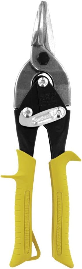 MIDWEST Aviation Snip - Straight Cut Regular Tin Cutting Shears with Forged Blade & KUSH'N-POWER Comfort Grips - MWT-6716S