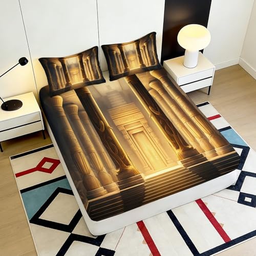 Drap-housse 3D Palais résistant aux lavages fréquents sans rétrécir
