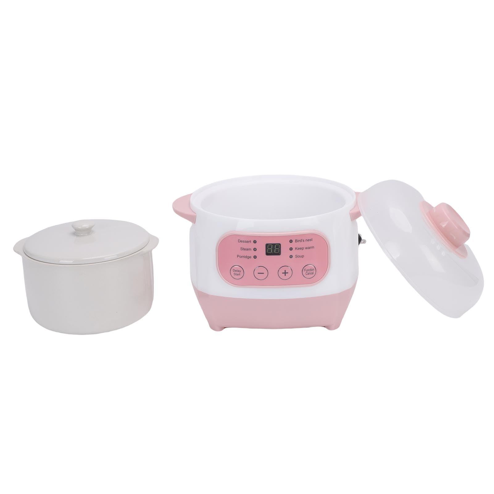 Pentola Elettrica per Zuppa di Porridge in Ceramica da 1 Litro, Ideale per la Preparazione Rapida e dei Pasti per Piccole Famiglie (Spina europea 220V)
