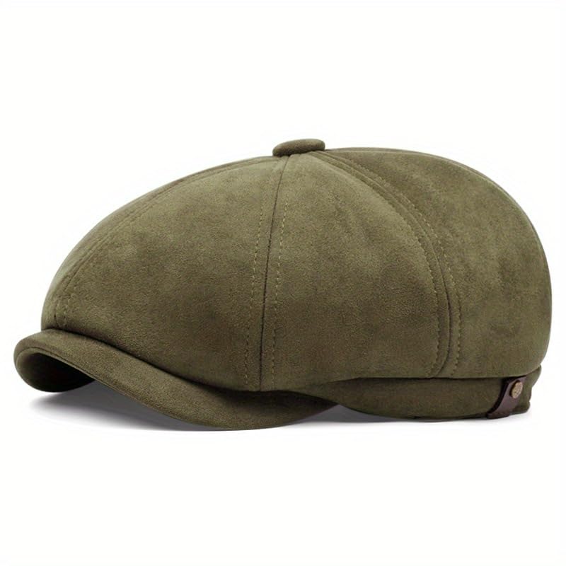 ftk Men's Retro Octagonal Flat Cap | Inspired Leather Painter Hat-picture-27