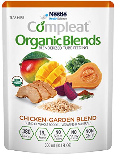 Compleat Organic Blends, Chicken Garden Blend, Blenderized Tube Feeding - Blend of Whole Foods/Vitamins & Minerals - 10.1 FL OZ (Pack of 6)