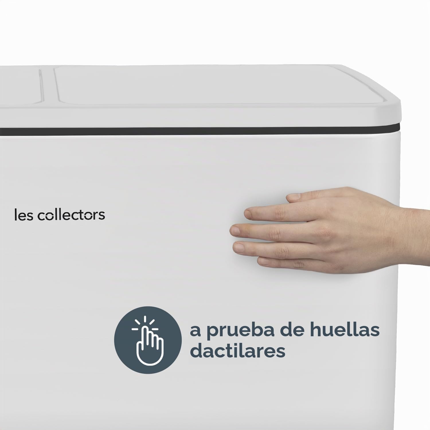 Les Collectors Papelera de reciclaje a pedal N°918 Capacidad 60 L, 2 Compartimentos 30 L, Cubos amovibles, Reciclaje, Clasificación selectiva, Cierre silencioso, Blanco