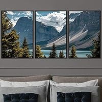 3 Piece Framed Canvas Wall Art Cool Lake Landscape Canvas Prints Home Artwork Decoration for Living Room,Bedroom - 16
