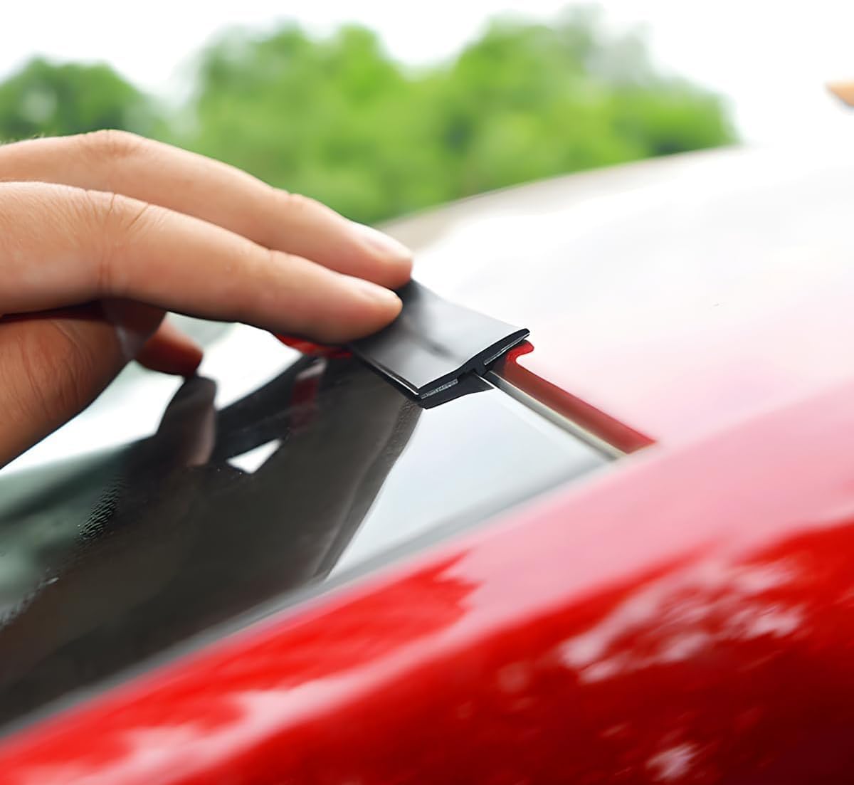 Striscia di Tenuta in Gomma per Parabrezza Auto, parabrezza anteriore e posteriore Guarnizioni adesive per Finestrino della Porta dell'automobile Portiere e Parabrezza (4m)
