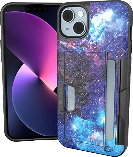 Image of Smartish iPhone 14 Plus Wallet Case - Wallet Slayer Vol. 2 [Slim + Protective] Credit Card Holder w /Kickstand - Drop Tested Hidden Card Slot Compatible w /Apple iPhone 14 Plus - Spaced Out