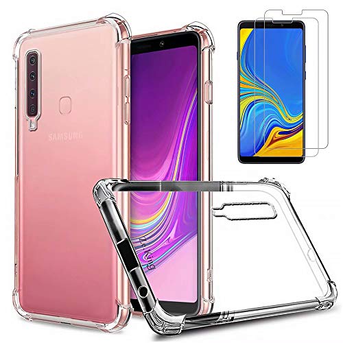 MISSDU Compatible avec Coque Xiaomi Redmi 6 Pro/A2 Lite Coque avec 2*Protecteur d'écran Gratuit, Transparent Coque AIR Cushion Silicone Coussin d'air Housse Protection Anti-Choc Gel Case