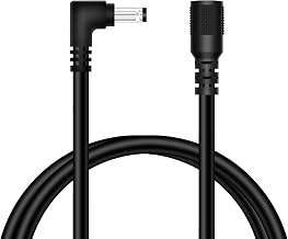 18AWG DC Power Extension Cable, 5.5mm x 2.1mm Right Angle Male to Female Barrel Plug Jack Power Supply Adapter 5.5x2.1mm Extension Cord for CCTV Surveillance Security Camera LED Strip, 3FT