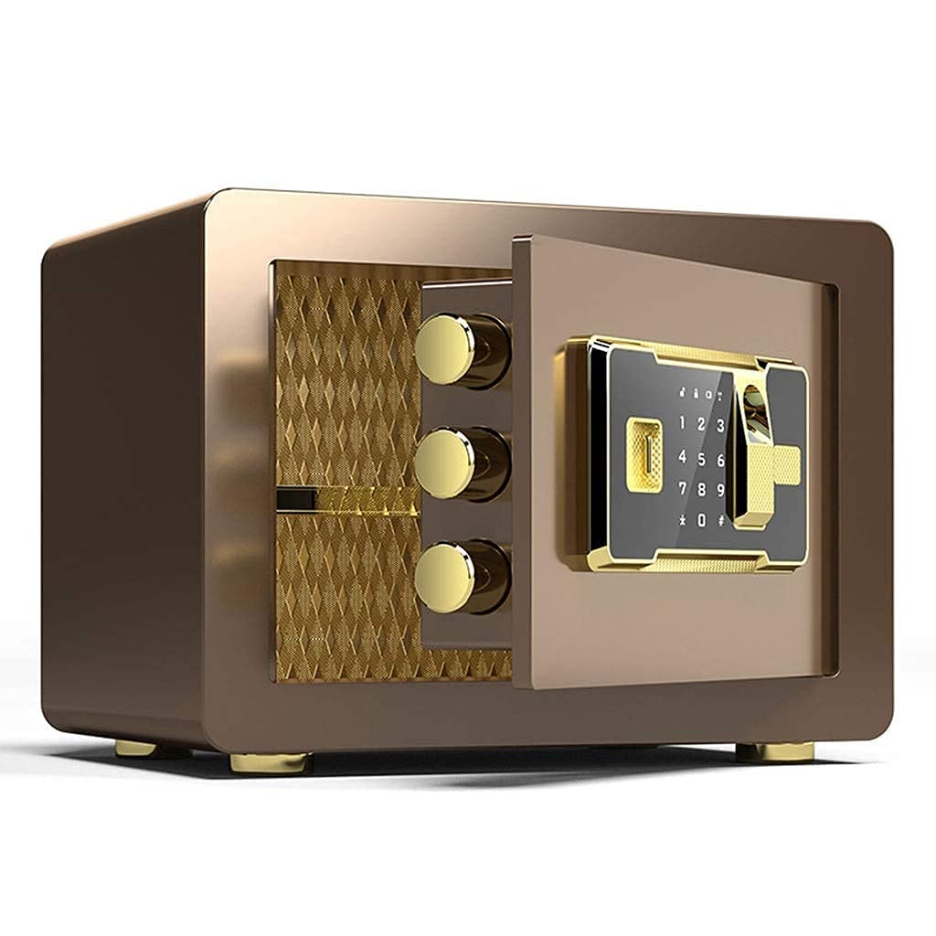 Caja Fuerte De Alta Seguridad, Cajas Fuertes para El Hogar Cerradura Electrónica con Llave Huella Digital 35X30X30Cm Hoja De Puerta 10Mm