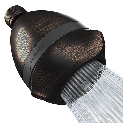 SparkPod 3-Inch Extreme High Pressure Shower Heads - Pressure Boosting with Rain, Massage & Pulsating Mode, Powerful Water-Saving Showerhead - 2.5 GPM Fixed Shower Head (Vintage Oil-Rubbed B