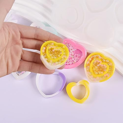 Miniatura 4 de FineInno Moldes de resina de corazón agitador, moldes de resina epoxi de corazón hueco, moldes de joyería para resina epoxi DIY colgante de arena