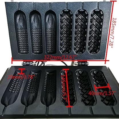 Waffeleisen Edelstahl Waffelsticks Corn Dogs Hotdog Anti-Haftbeschichtung Waffeleisen 50-300 ℃ – Bild 5