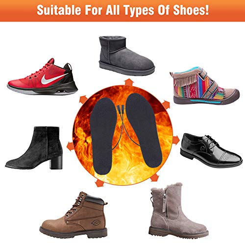 Heated Insoles,Edobil Rechargeable Heated Insoles Winter Foot Warmers for Men and Women Winter Hunting Boots Shoes Sneaker Ice Fishing Hiking Camping (Size:40-45)