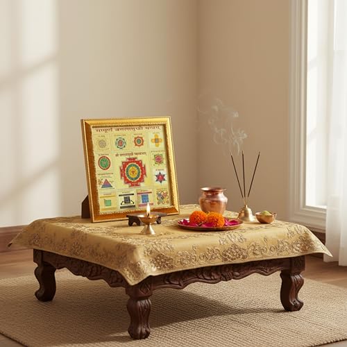 Image of CRAFT QUEST Shri Shree sampoorn sampurna baglamukhi bagulamukhi Yantra (Golden, 8 X 8 Inches)