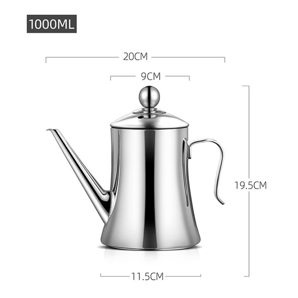 Dispensatrice Di Olio In Acciaio Inox Bottiglia Di Olio D'oliva Per Cucina,Olio Aceto Salsa Di Soia Contenitore Di Stoccaggio Con Coperchio, Bottiglia Olio Che Versa Senza Sgocciolare ( Color : Black