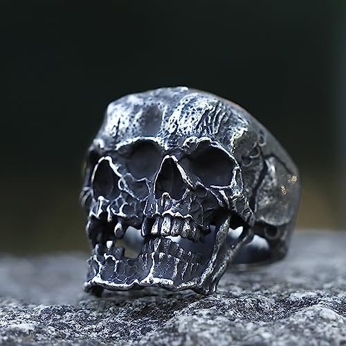 Image of 2023 Skull Ring Cool Evil Death Punk Rock Stainless Steel Rings Aly Style Jewelry