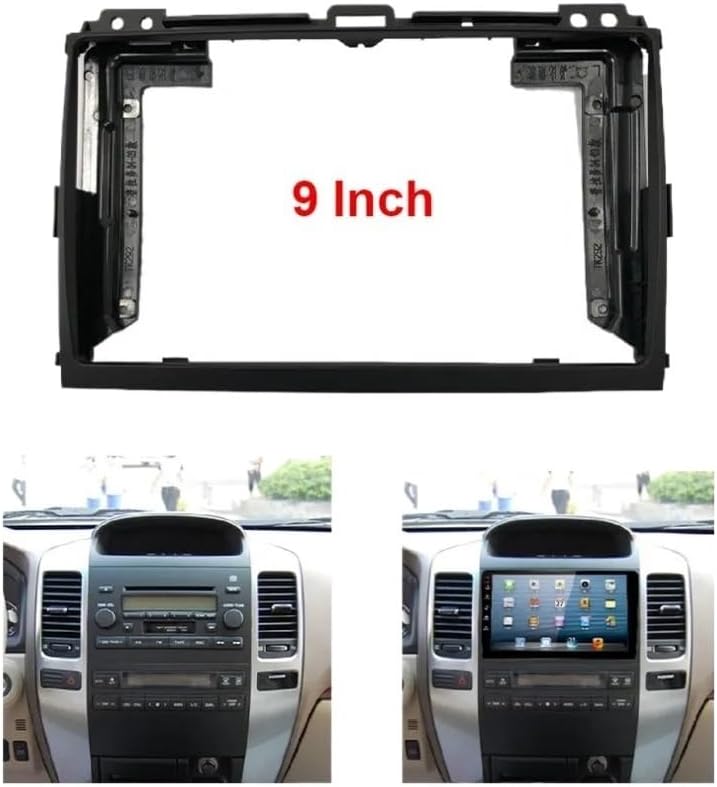 Car Replacement Car Radio Frame 9Inch Compatible with Land Cruiser Prado 120 Lexus GX 470 Stereo Panel Dashboard Installation Trim GPS DVD Accessory Car Interior(Frame)