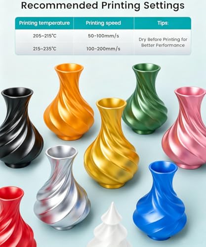 Image of Silk PLA 3D Printer Filament 1.75mm Filajoy3D 3D Printing Filament 250g Dimensional Accuracy + /- 0.03mm for Most FDM 3D Printers,red