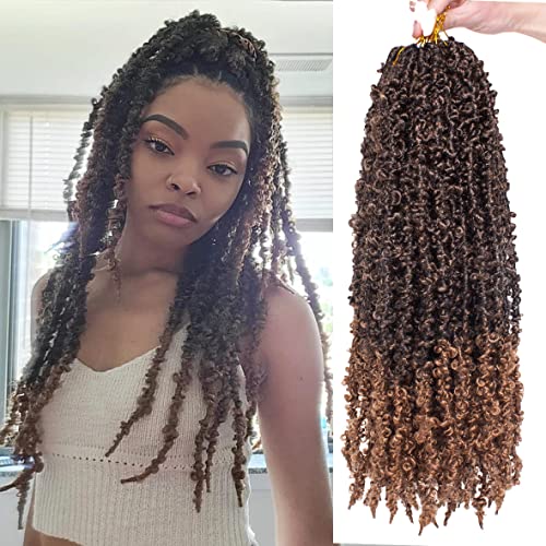 Zrq 6 Packs Ombre Butterfly Locs Crochet Hair 20 Inch Messy Distressed Faux Locs, Handmade Pre-Looped Soft Locs Crochet Locs For Women T27# #TOP25