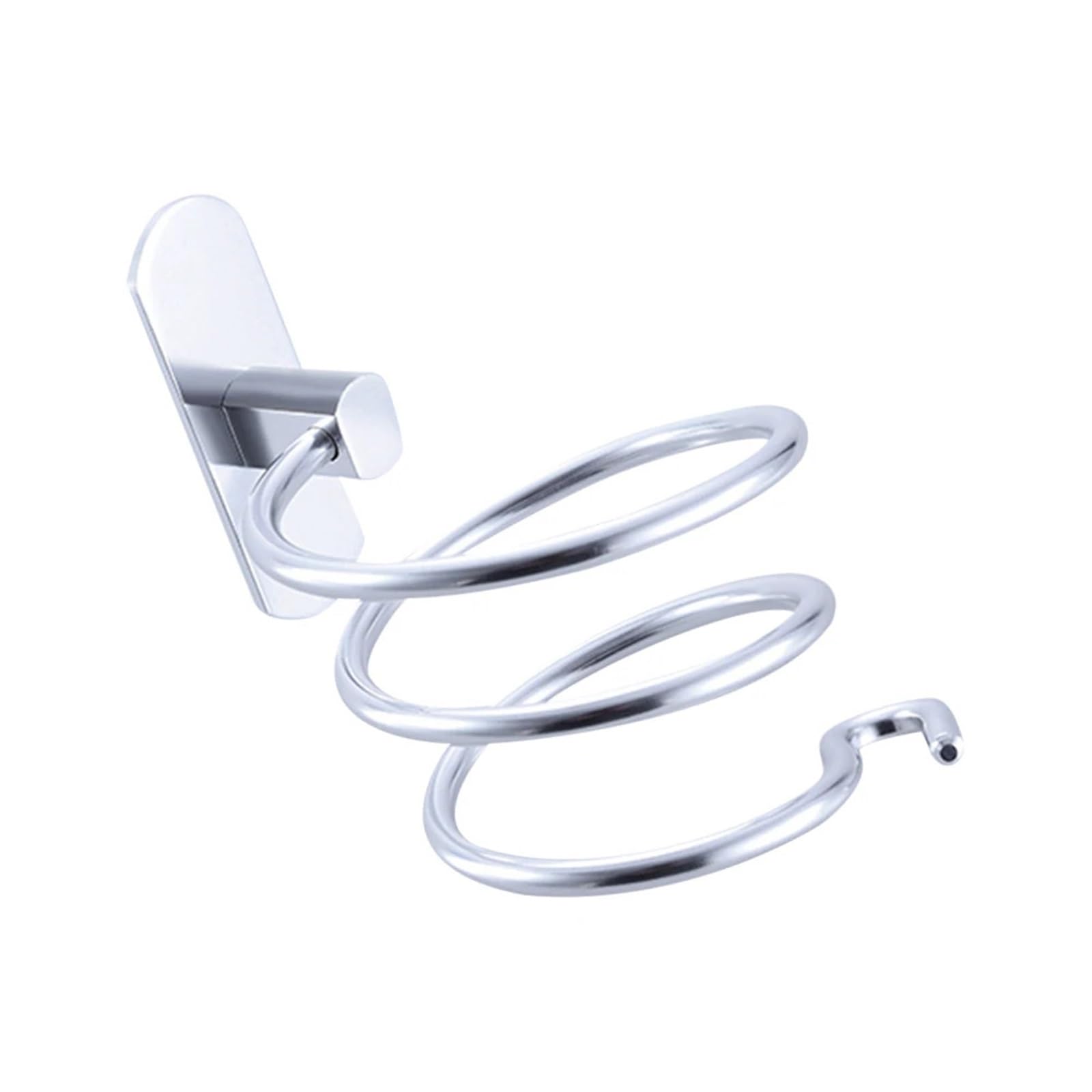 Soporte for secador de Pelo, Organizador montado en la Pared, Soporte Espiral, Estante Aluminio for baño, Almacenamiento, Accesorios, estantes, 2 uds para Secador de Pelo(Silver)