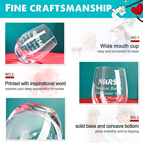 Nurses Gifts Stemless Wine Glass, Mother's Day Nurse Graduation Gift Ideas 17 Oz Wine Glass For Women, Nurse Student, Practitioner, Nursing School, Rn Nurse Presents (1 Piece) #TOP5