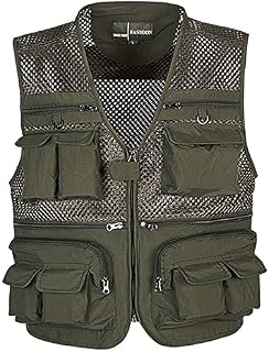Flygo Mens Mesh Quick Dry Outdoor Work Fishing Travel Photo Vest with Multi