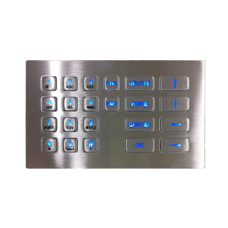 Mini teclado industrial anticaída con retroiluminación de metal 5
