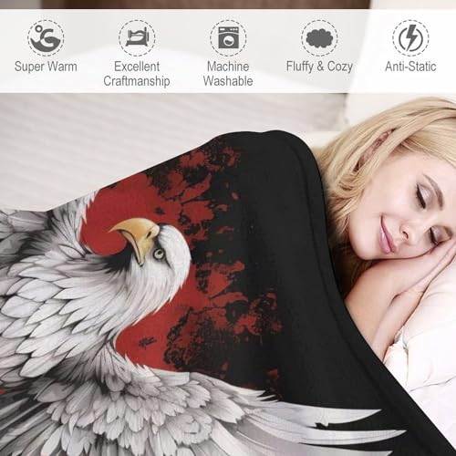 Couverture flanelle aigle douce et chaude pour canapé et bureau - 4