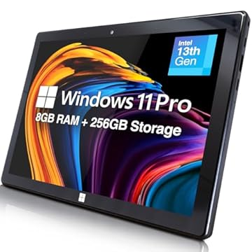Fusion5 Tablet PC profissional Windows 11 de 10,1 polegadas - Intel 13ª geração - Tablet Windows Full HD - 8 GB de RAM, armazenamento SSD de 256 GB, CPU quad-core, 25 polegadas, USB 3.0, micro HDMI,