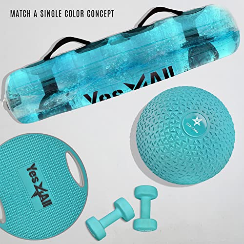 Yes4All Slam Balls, 10-40lb Weighted Ball Weight, Durable PVC Sand Filled Workout Dynamic Slam Ball for Strength Training, Triangle, Teal, 10lbs by Yes4All - Image 8