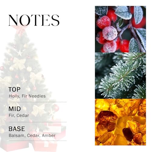 Image of Large Christmas Candle Balsam Cedar Scented, 3-Wick 22oz Long Lasting Scented Candle, Natural Soy Wax Aromatherapy Candle for Home, Holiday Candle Gifts for Women Men