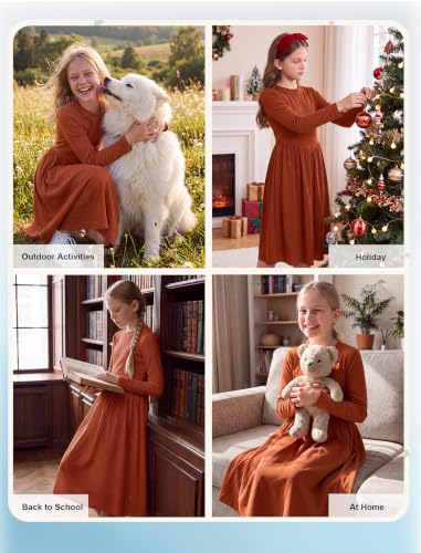 HOZIY Tween Girls Dresses 7-8 Crew Neck Casual Flowy Dress Formal School - image 7
