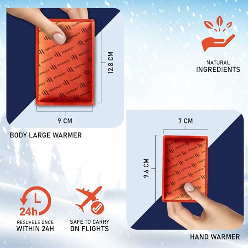Image of Warmzy Reusable Body,Hand & Foot Warmers | Warmth for 9+ Hours | Pocket Heater Body & Hand Warmers Heat Pouch | Self Heating Warmer Camping Accessories for Men