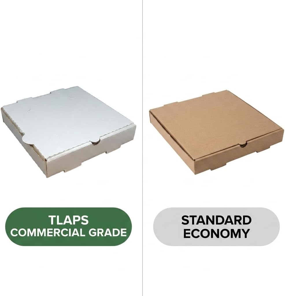 8x8 White Corrugated Cardboard Pizza Box 50 Pack Commercial Recyclable Food Packaging for Pizza, Pies, Cheesecakes, and Steaks