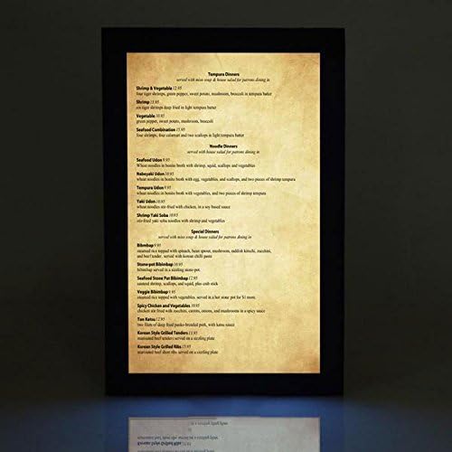8.5" X 14" Single Panel LED Backlit Illuminated Menu Cover