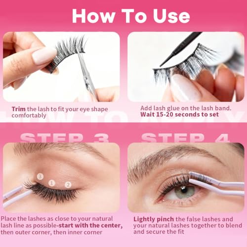 Image of MAYCREATE False Eyelashes Doll Eye Fake Lash Strips Natural Eyelash Pack Short Faux Mink Strip Lashes Manga Look Hybrid Full for Daily Makeup and Beginners-Black-A
