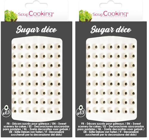 SCRAP COOKING - Decoraciones Azúcares Ojos 10 g - Alimentarios Comestibles - Pastelería Halloween - 7016 (Paquete de 2)