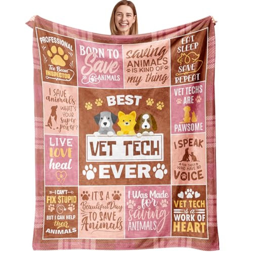 Vet Tech Gifts, Vet Tech Week Gifts, Veterinary Technician Gift, Vet Tech Gifts for Women, National Veterinary Technician Week Gifts, Gifts for Vet Tech Appreciation Supplies Ideas Blanket 60