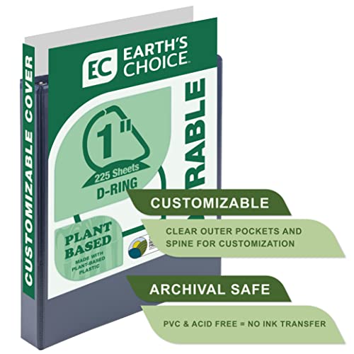 Image of Samsill Plant Based Durable D-Ring Binders - 0.5 Inch 3 Ring Binder with 125 Sheet Capacity, Eco Friendly School and Office Supplies (Single, Indigo)