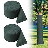 Orchideeknc 2 Rollen Baumschutzbandage 15 m x 12 cm, Winterfeste Stammschutz-Wickelstreifen, Kälte- und Frostschutzvlies für Pflanzen, Nährstoffschutzbandage beim Umpflanzen von Pflanzen