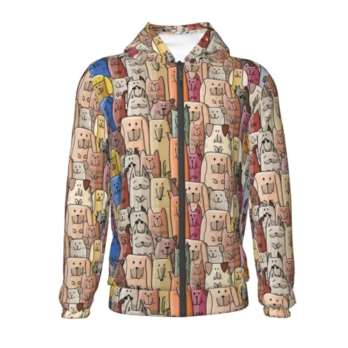 Funny Dogs Family Kid Hoodies Boys Zip Up Sweatshirts Girls Pullover with Pocket2