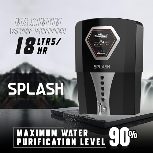 Image of Blueshell RO Water Purifier for Home|Splash silver| RO+UV+TDS | 9 Ltrs | Suitable For Borewell, Tank Water